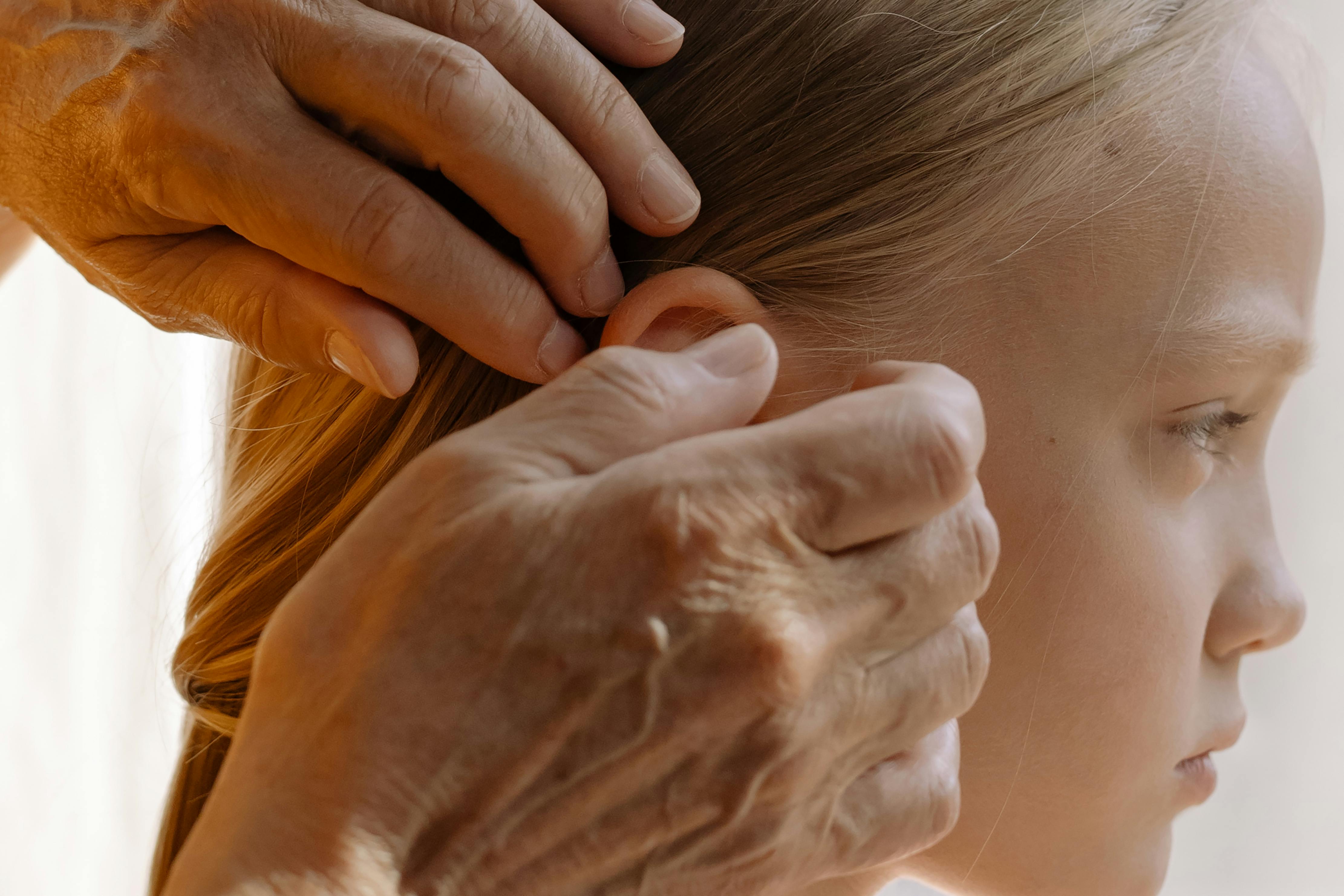Patient receiving tinnitus consultation